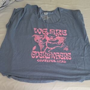 Grateful Dead Blue Tee with Pink Graphic